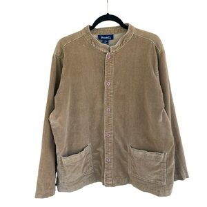 Denim & Co. Corduroy Jacket Utility Large Button Front Pockets Embroidery